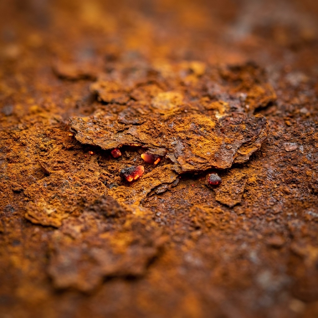 Détail de la patine de l'acier Corten